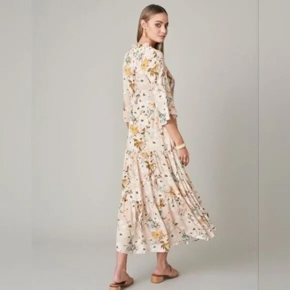 Spartina 449 Adeline Midi Dress w/ Poppies - Picture 2 of 5